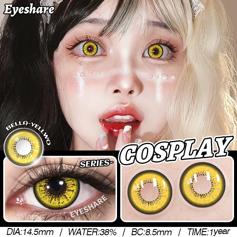 EYESHARE คอนแทคเลนส์สีคอสเพลย์ อุปกรณ์เสริมอนิเมะ เลนส์เล่นบทบาท เลนส์สีเหลือง เลนส์สีน้ําเงิน