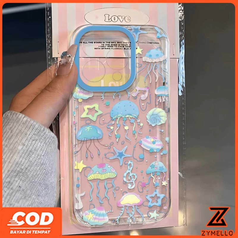 สําหรับ OPPO Reno16F 16Pro 15F 15ProMax 14F 14Pro 13F 13Pro 12F 12Pro 11F 11Pro 10Pro 8T 8Z 7Z 6Z Fresh Ocean Jellyfish World กันกระแทก TPU เคสโทรศัพท์
