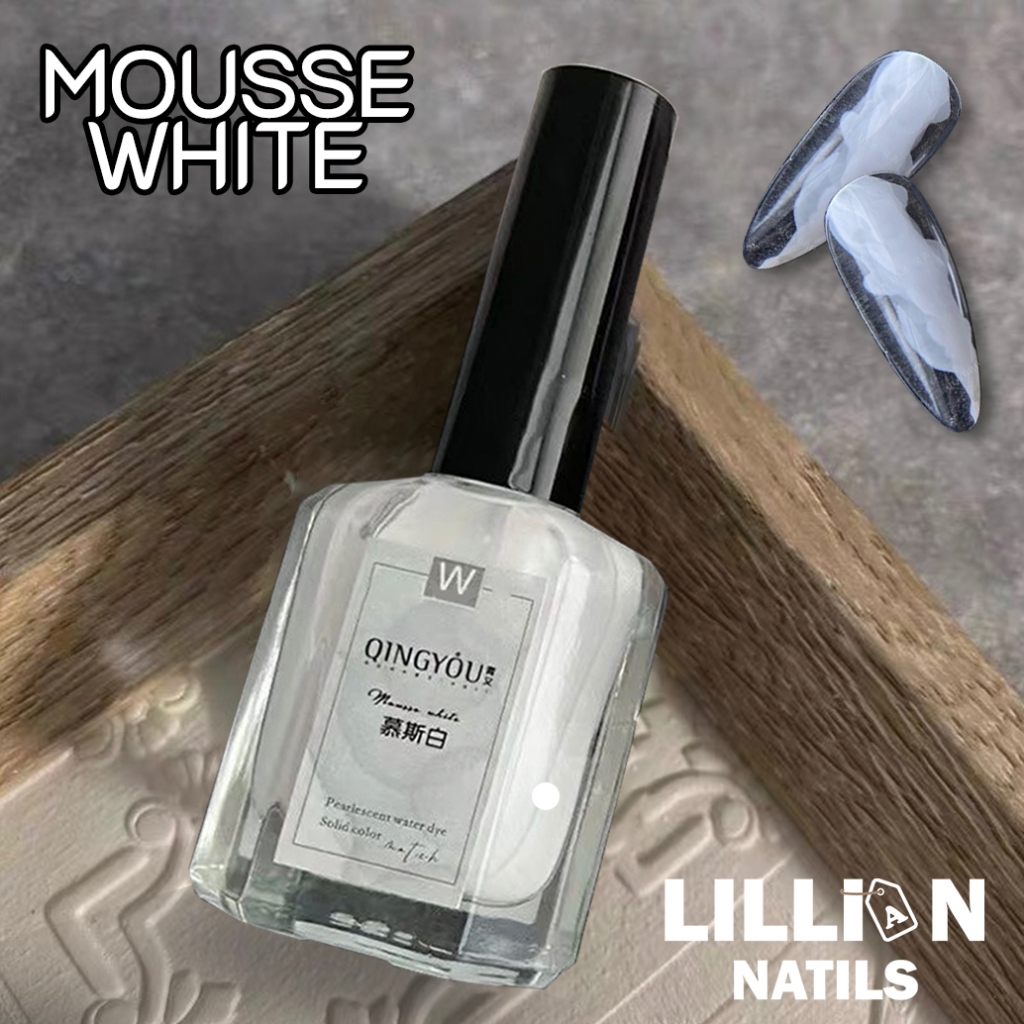 【พร้อมส่งในไทย】QINGYOU สีขาว สีดำ เพียงทาลงบนเล็บสีทำสีแล้ว  15ML น้ำยาทำลายหินอ่อน   QINGYOU  ไม่ต้องอบ น้ำยาริ้วใช้ทำงาน - รูปที่ 5