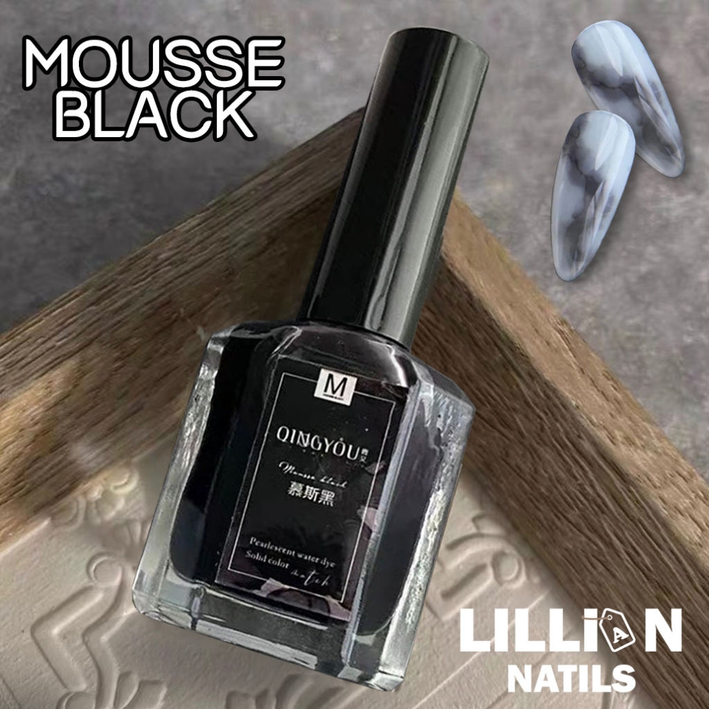 【พร้อมส่งในไทย】QINGYOU สีขาว สีดำ เพียงทาลงบนเล็บสีทำสีแล้ว  15ML น้ำยาทำลายหินอ่อน   QINGYOU  ไม่ต้องอบ น้ำยาริ้วใช้ทำงาน - รูปที่ 6