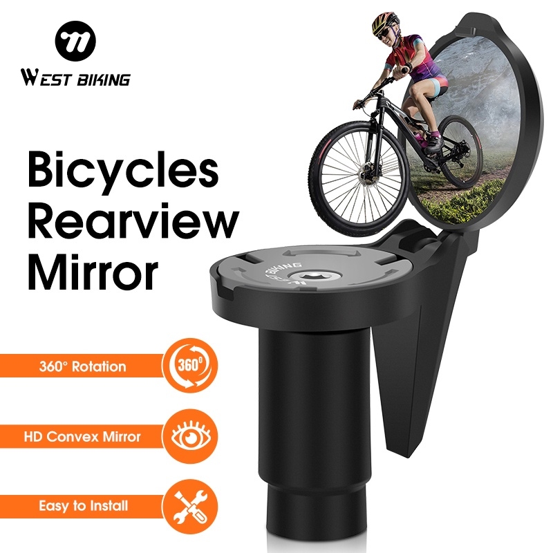 West BIKING กระจกมองหลัง 360 องศา ขนาดเล็ก ปรับได้ อุปกรณ์เสริม สําหรับจักรยานเสือภูเขา