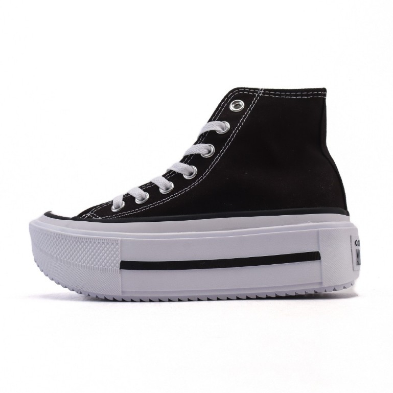 VERS Fashion Double Stack sports double-layer หนา soled unisex High-top white black casual รองเท้าบุ