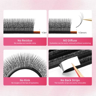 XIUSUZAKI V Shape Lashes 0.07 มม.C + D Curl Faux Mink Eyelash Extension ธรรมชาติหนาแน่น Lashes
