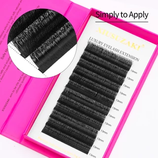XIUSUZAKI V Shape Lashes 0.07 มม.C + D Curl Faux Mink Eyelash Extension ธรรมชาติหนาแน่น Lashes