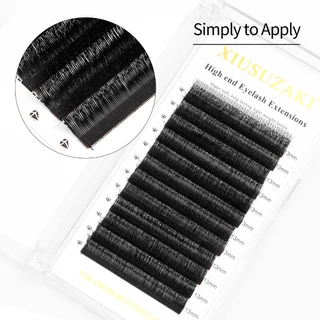 XIUSUZAKI V Shape Lashes 0.07 มม.C + D Curl Faux Mink Eyelash Extension ธรรมชาติหนาแน่น Lashes