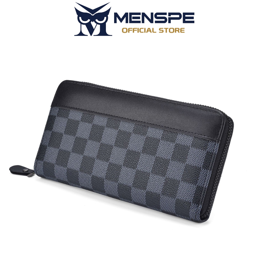 MENSPE Mens Long Soft PU Zipper Wallet Multi-Functional Wallet Retro Pattern Large Capacity Purse Business Wallets