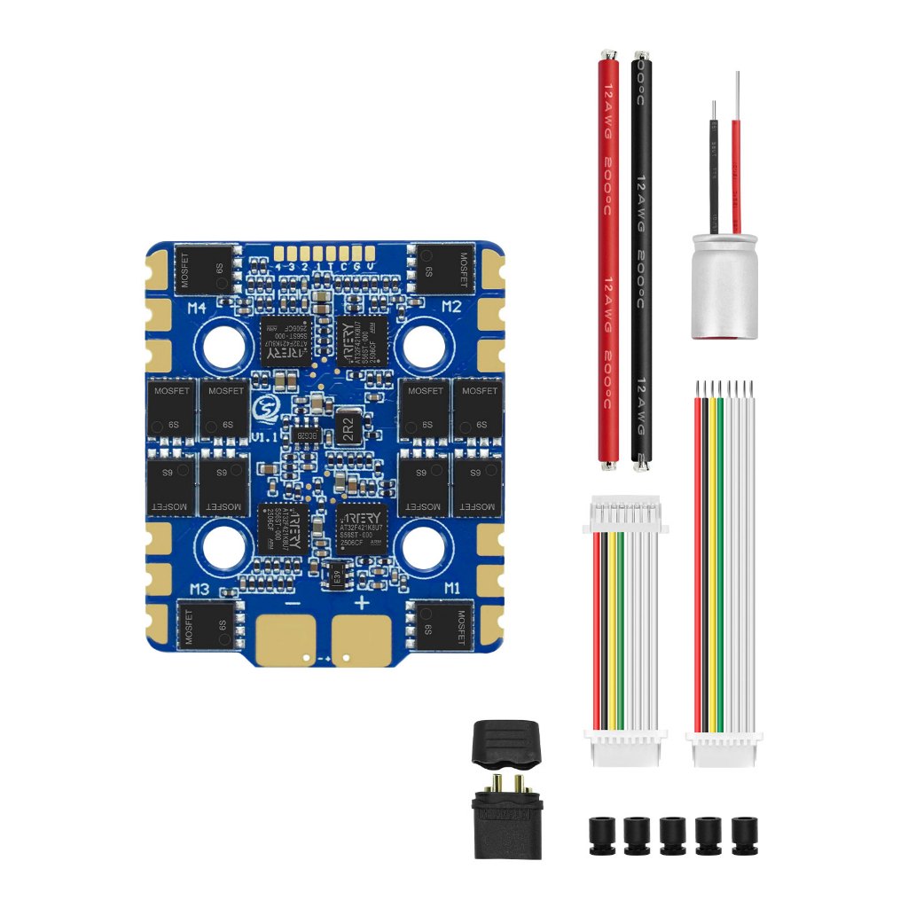SEQURE Blueson A1 6S 65A หรือ 8S 70A ESC พร้อม AM32 หรือ BLHeli_32 Firmware 128KHz 4IN1 ESC