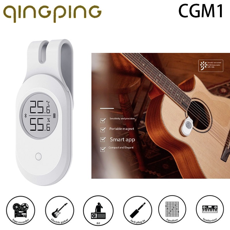 Qingping Li -CGM1 กีตาร์บลูทูธอุณหภูมิและความชื้นเมตรตราสารไวโอลินบํารุงรักษาอิเล็กทรอนิกส์ความแม่นย