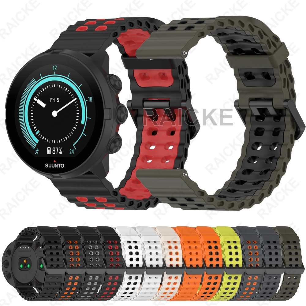 24 มม.สายซิลิคอนกันน้ํา Sport Band สําหรับ Suunto 7 / 9 / 9 baro / spartan sport wrist / D5