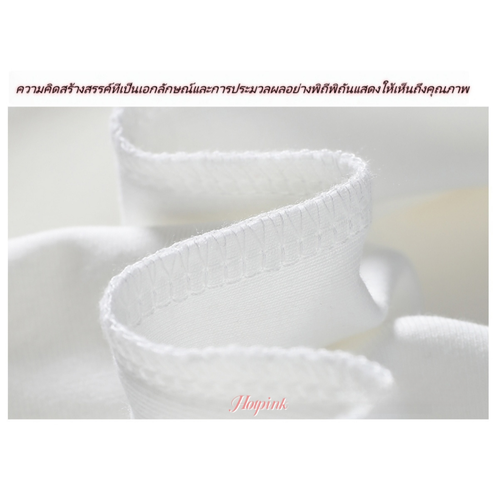 Hotpink ส่งจาก Bangkok🔥เสื้อยืดผ้าฝ้าย พิมพ์ตัวอักษร คอกลม เสื้อครอป ดูผอมใส่สบาย เสื้อยืดคุณภาพสูง - รูปที่ 5