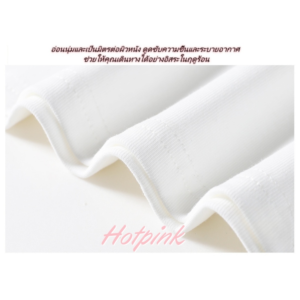 Hotpink ส่งจาก Bangkok🔥เสื้อยืดผ้าฝ้าย พิมพ์ตัวอักษร คอกลม เสื้อครอป ดูผอมใส่สบาย เสื้อยืดคุณภาพสูง - รูปที่ 6