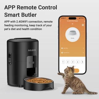 ROJECO 2L Pet Automatic Feeder WiFi สามารถตั้งเวลาเครื่องป้อนสัตว์เลี้ยงอัตโนมัติ W เชิงปริมาณได้