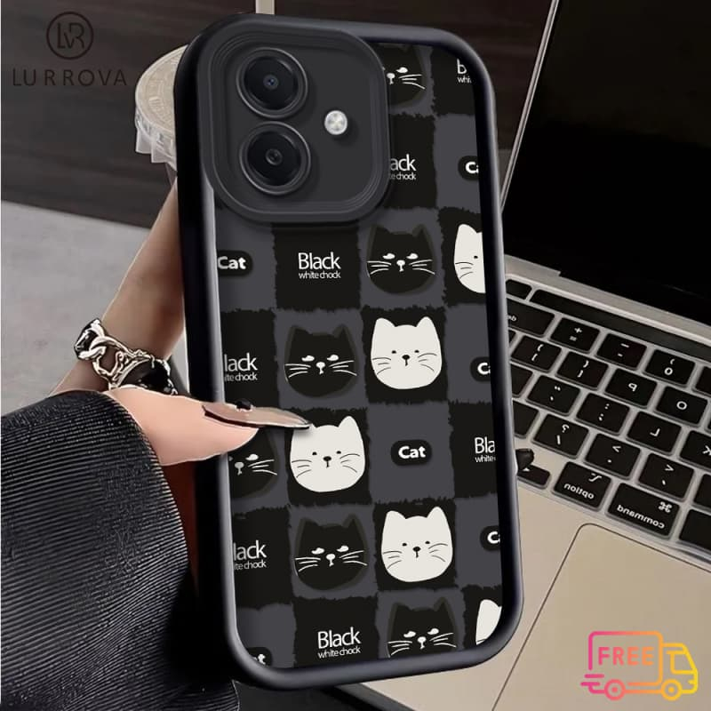 สําหรับOPPO A6PRO A5X A5 5G A3 A3X A18 A17 A60 A38 A79 A3 Pro A57 A77S A58 A7 A5S A12 F9 Pro A78 A17KสีดํากันกระแทกและสีขาวTPUเคสโทรศัพท์