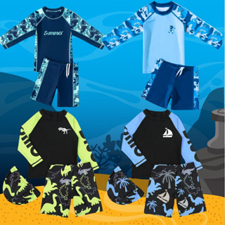 【จัดส่งจากประเทศไทย】ชุดว่ายน้ำเด็กผู้ชายแบบแยกชิ้นและแบบเต็ม…