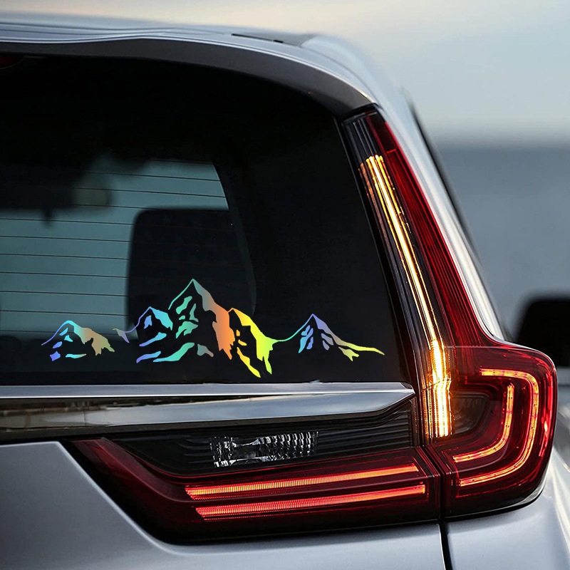 Mountain Peak Snow Mountain ตกแต่งหน้าต่างรถสติกเกอร์กันชนกระจกด้านหลังแล็ปท็อป
