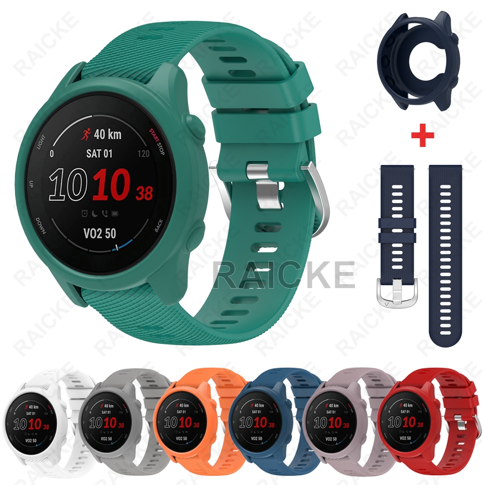 สายรัดซิลิโคนอ่อนพร้อมสายรัดข้อมือกีฬากรณีสำหรับ Garmin Forerunner 265/255