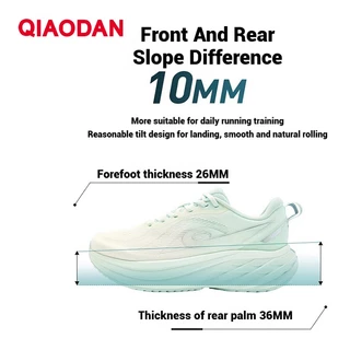 【Wide Fit】Qiaodan DS2 รองเท้าวิ่งเบาะ Rebound ลื่นทนต่อการสึกหรอ Breathable QXB022253211