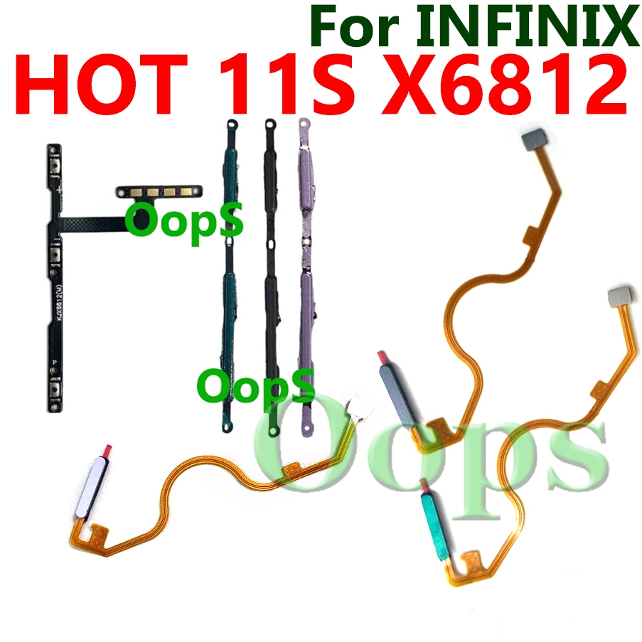 ปุ่มเปิดปิด Flex สําหรับ Infinix Hot 11s X6812 X6812B ปุ่มบ้านเซ็นเซอร์ลายนิ้วมือสายริบบิ้น