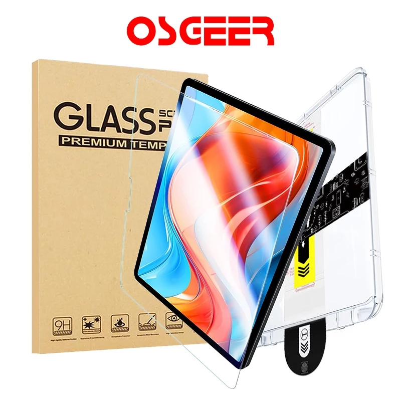 OSGEER ฟิล์มกระจกใสสําหรับ iPad Air 11 M4 M3 2026 A16 11นิ้ว 13 นิ้ว PRO 11 นิ้ว 13 Gen 11 10 M5 10.2 Air8/7/6/5/4 PRO 10.5 / 11 / 9.7 เครื่องมือติดตั้งเสริม