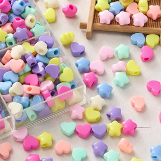 St.kunkka 30 ชิ้น ลูกปัดอะคริลิค หัวใจ 14มม. รู4มม. สีเงา ร้…