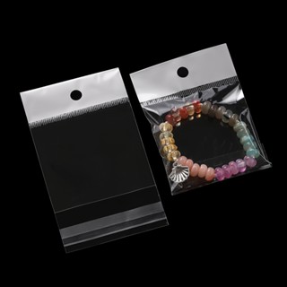 St. kunkka 100 ชิ้น OPP ถุงกาวใสสีขาว ถุงใส ถุงพลาสติกใสฝากา…