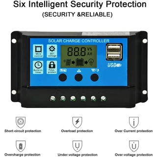 PowMr 30A PWM Solar Charger Controller 12V 24V แบตเตอรี่ Charger LCD Dual USB แผงพลังงานแสงอาทิตย์ตัวควบคุมสําหรับสูงสุด 48V PV อินพุต RBL