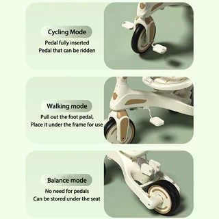 Momflybb รถเข็นเด็ก 3 ล้อเล็กพับได้ 9 in 1 จักรยานเด็ก TC16