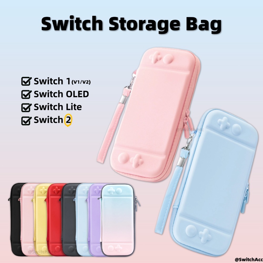 กระเป๋าใส่กระเป๋าเก็บสวิตช์สีลูกกวาดสําหรับ Nintendo Switch 1/ 2/ OLED/ Lite สต็อกในพื้นที่