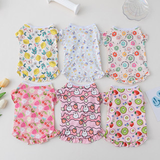 เสื้อผ้าสุนัขลูกไม้สําหรับ Shih Tzu ฤดูร้อนแมว Tshirt ลูกสุน…