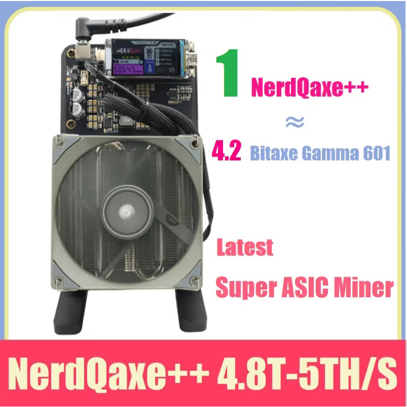 Bitaxe NerdQaxe++ BTC Solo Miner 4.8T-5TH/S 4XBM1370 ASIC ชิป 80W เปิดแหล่ง Bitcoin Crypto Miner เงี