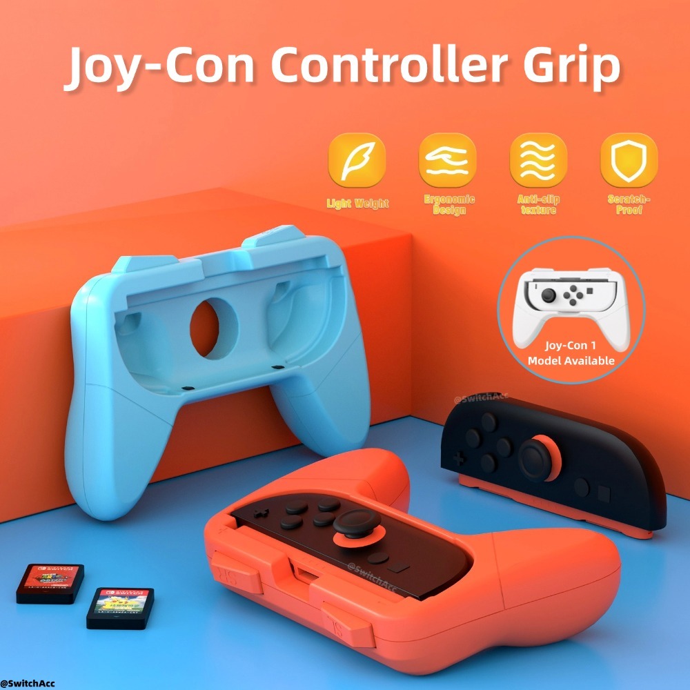 Joy-Con Grip 1 คู่ (2 ชิ้น) สําหรับ Nintendo Switch 1/ 2/ OLED พร้อมสต็อกในอุปกรณ์เสริมคอนโทรลเลอร์ท้องถิ่น