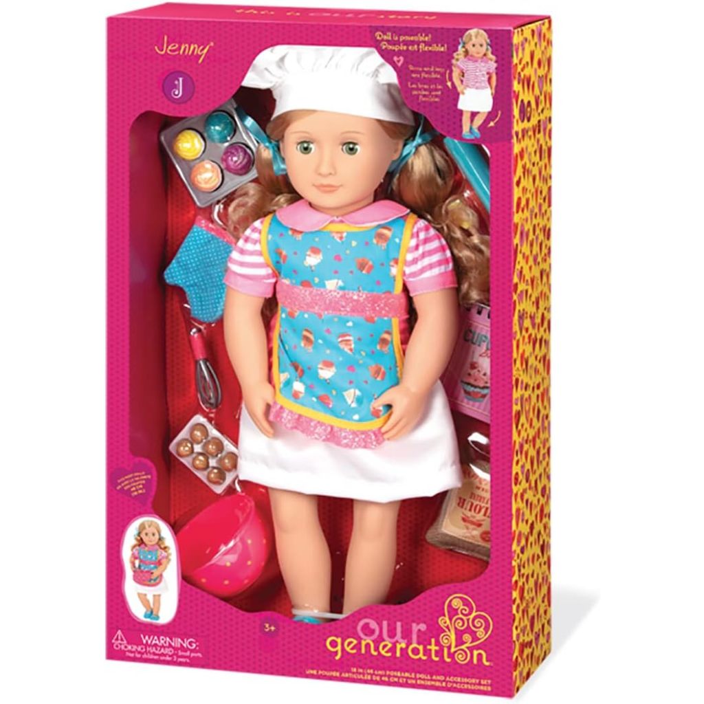 Our Generation Doll by Batatt- Jenny 18" Deluxe Posable Baking Fashion Doll