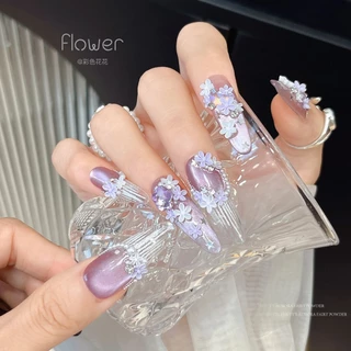 Rou Bao 100 ชิ้นเล็บผสมดอกไม้ห้ากลีบสีสันสดใส Girly เล็บเรซิน Art DIY Charms ตกแต่ง
