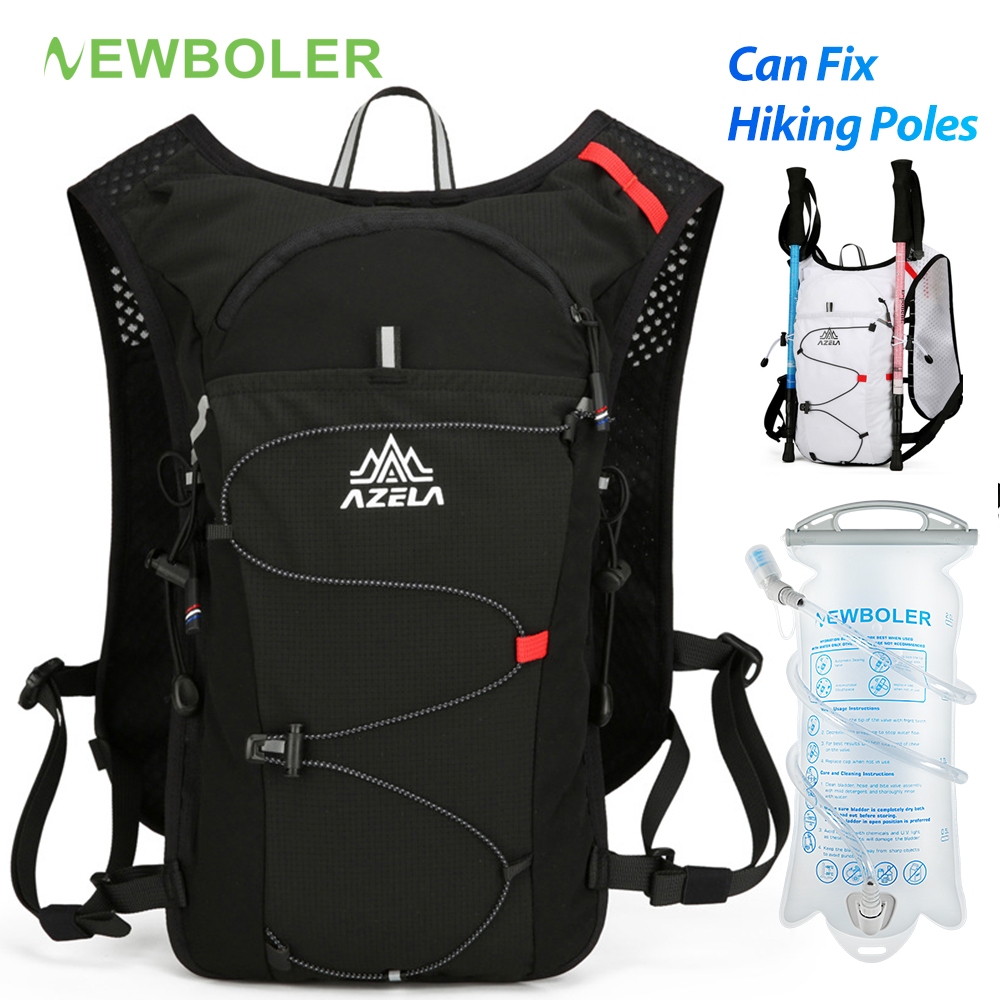 Newboler 7L เดินป่า Hydration กระเป๋าเป้สะพายหลังน้ําหนักเบา Breathable กระเป๋าวิ่งกีฬากลางแจ้งเดินป่าขี่จักรยานปีนเขา Jogging Marathon Pack กระเป๋า 2L น้ํากระเพาะปัสสาวะ