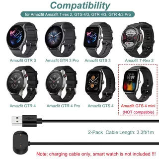 สําหรับเครื่องชาร์จ Amazfit T-Rex 2, GTR 4, GTR 3 Pro, GTS 4, GTS 3 - สายชาร์จทดแทนสายไฟอุปกรณ์เสริมนาฬิกาอัจฉริยะ [3.3ft/1m]