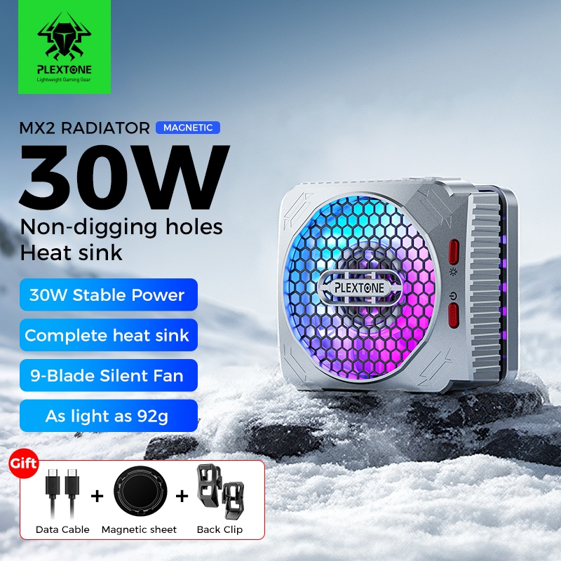 คูลเลอร์ PLEXTONE MX2,พัดลมเย็น 30W,2025 หม้อน้ําความร้อนเซมิคอนดักเตอร์ใหม่,คูลเลอร์โทรศัพท์ระบายคว