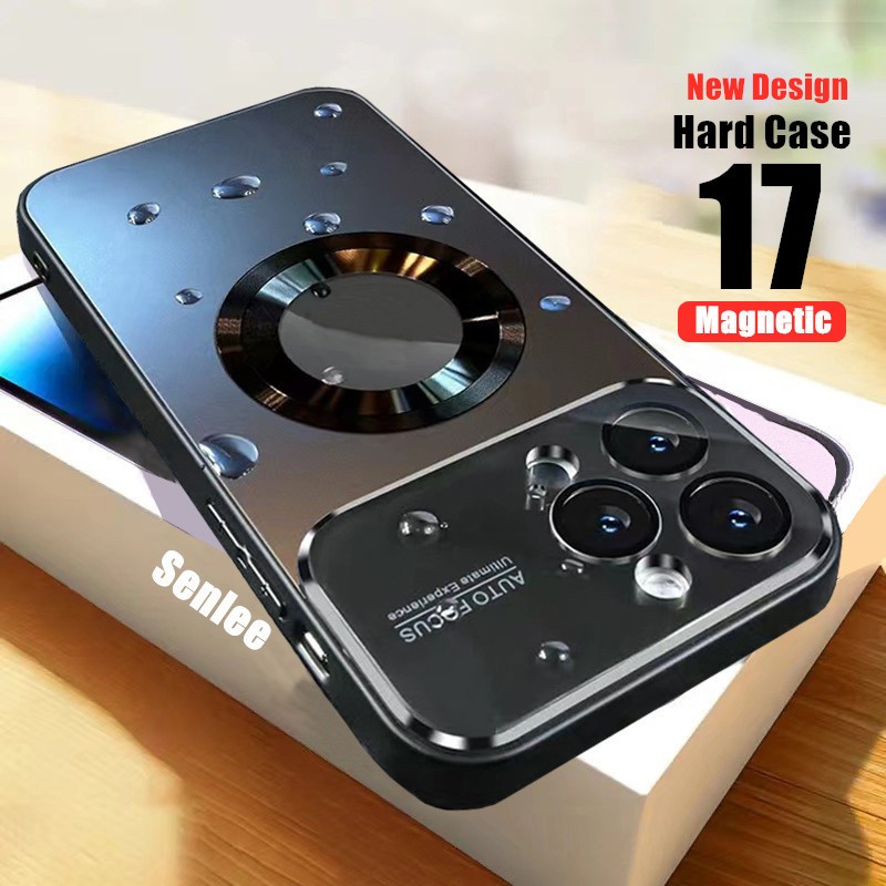 Matte Hard case สําหรับ iPhone 16 PRO MAX 17 PRO MAX 11 12 13 14 15 PRO MAX 17 Anti drop กล้องเลนส์ป้องกันแม่เหล็กชาร์จไร้สายกันกระแทกปลอก