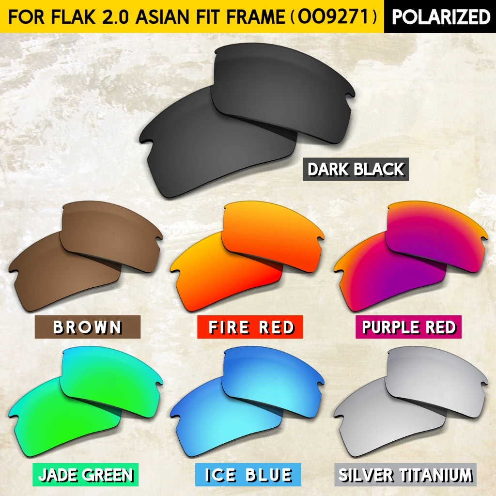เหมาะสําหรับ OO9271 Flak 2.0 Asian Fit 61mm เลนส์โพลาไรซ์ทดแทน - ป้องกันรังสียูวี 100% และย้อมสี