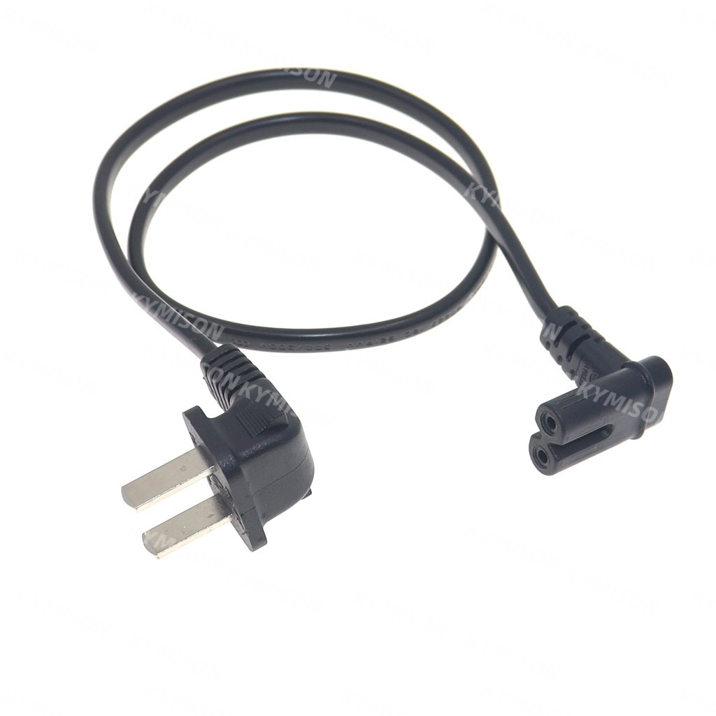 IEC 320 C7 ถึง US 2Pin ปลั๊กสายไฟสําหรับ Samsung TCL TV, C7 มุมขวา 90 องศาซ็อกเก็ต 2Pin สาย, 0.5 M/1 M/2 M