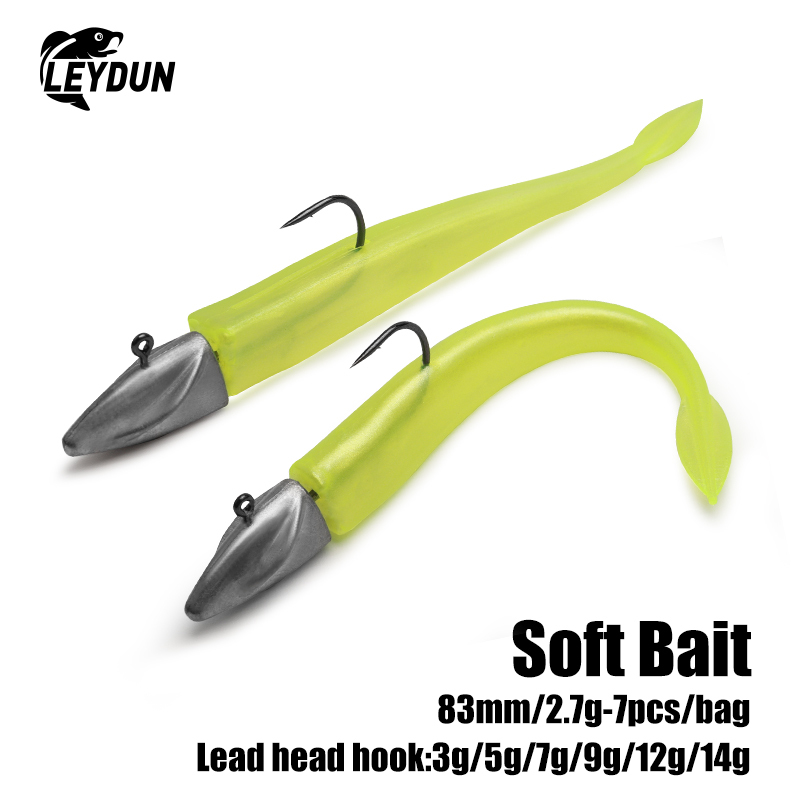 LEYDUN ตะขอตกปลาน้ำเค็ม หัวจิ๊ก Soft Lures สำหรับบอร์ดינג