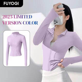 FUYOGI เสื้อกีฬาโยคะซิปแฟชั่นแห้งเร็วระบายอากาศยืดหยุ่นสูงออกกําลังกายกลางแจ้งวิ่งท่องเที่ยว