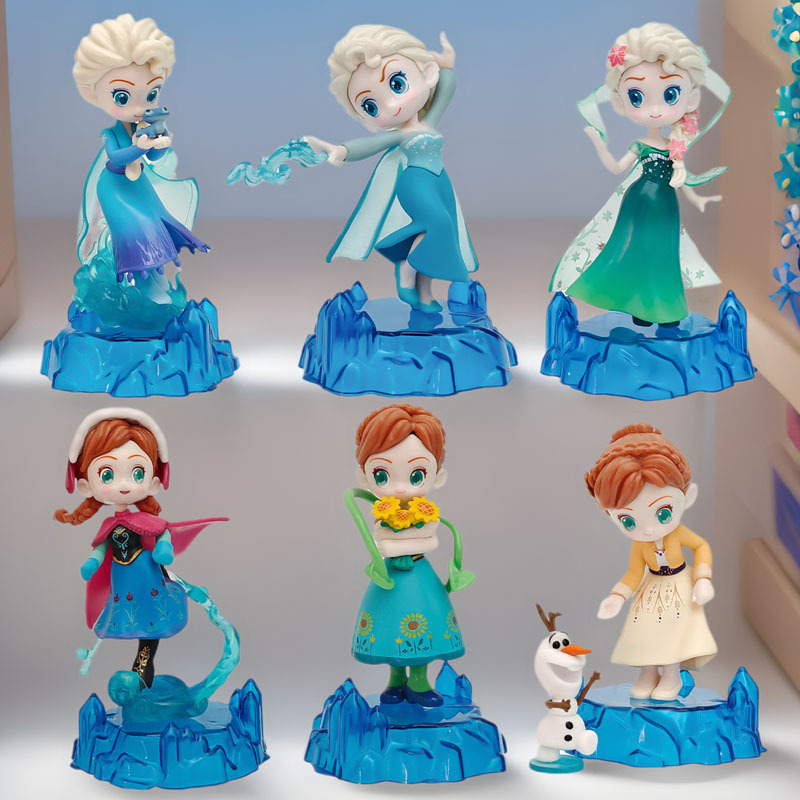 6 ชิ้น 13 ซม.แช่แข็ง Anna Elsa Tangled Mulan Rapunzel Belle เจ้าหญิงรูปของเล่นตุ๊กตาตกแต่งของขวัญคริสต์มาส