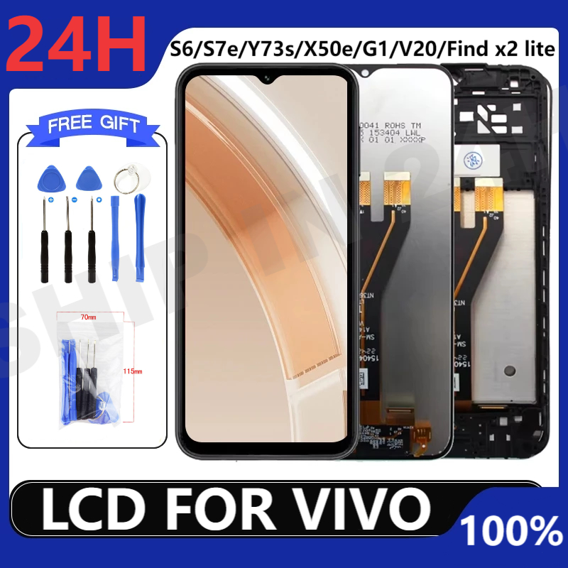 LCD สําหรับ Vivo S6/S7e/Y73s/X50e/G1/V20/Find X2 lite จอแสดงผล LCD Touch Screen Digitizer Assembly P