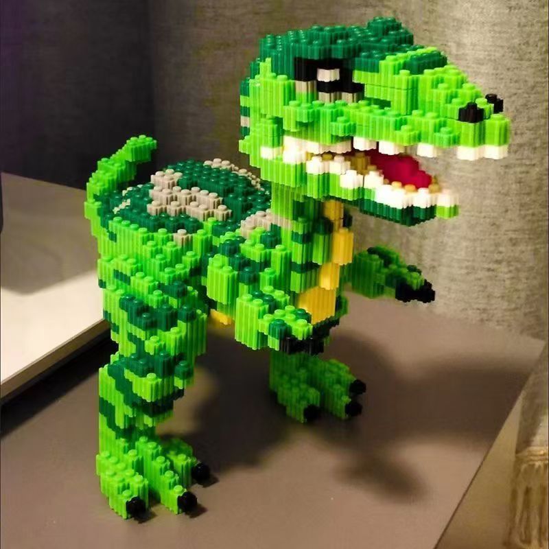 จัดส่งในพื้นที่ ของเล่นบล็อกตัวต่อขนาดใหญ่สําหรับเด็กผู้ชายชุดการ์ตูน ทําเอง รถฟ็อกซ์อิฐไดโนเสาร์