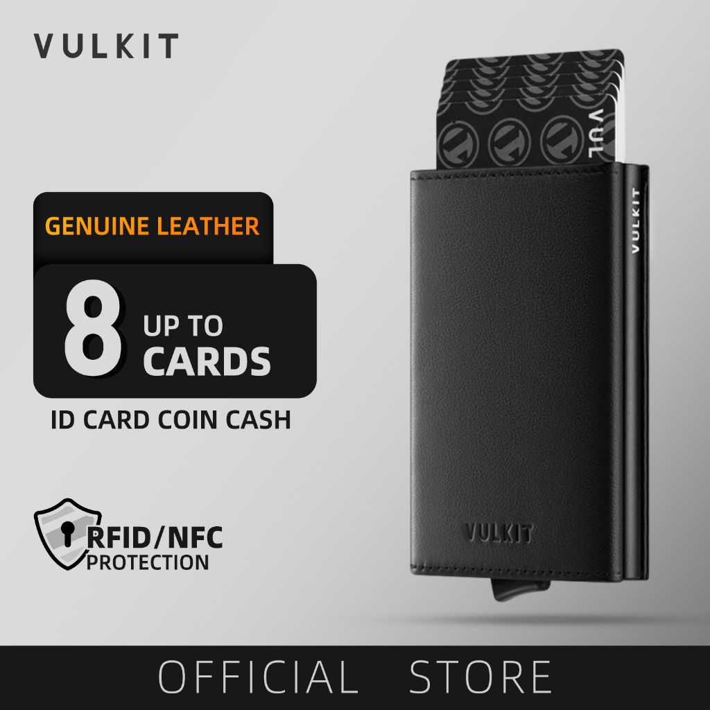 VULKIT-ที่วางบัตรเครดิตหนังแท้ Tri-fold Pop up Wallet-VC203P