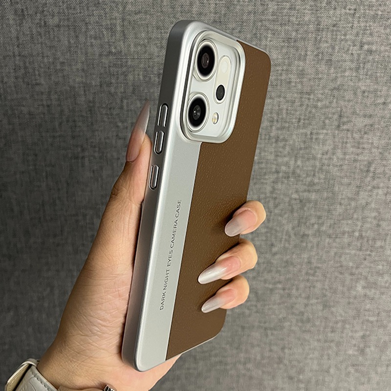 สําหรับ OPPO Reno 14 Pro 5G ปลอกพลาสติก Splicing หนัง Hard เคสโทรศัพท์