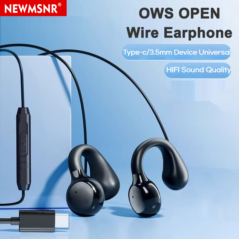 NEWMSNRนิวส์เอ็นอาร์ หูฟังพร้อมคลิปลวดการนํากระดูกหูฟังชนิดใส่ในหูเดสก์ท็อปคอมพิวเตอร์แล็ปท็อปกับ อาจ ยาวสวมใส่ไม่เจ็บปวดหู-แขวนชุดหูฟัง อากาศ ความรู้สึก สวมใส่หู