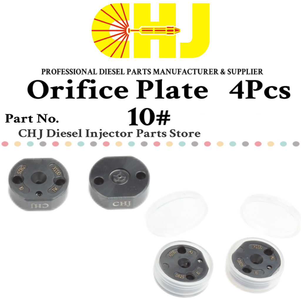4 ชิ้น Common Rail หัวฉีดควบคุมวาล์ว 10 # แผ่น Orifice สําหรับ 095000-6353 095000-6250 095000-6970