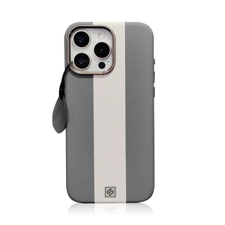 Dual-สีหนังพรีเมี่ยมแม่เหล็กดึงดูดเคสโทรศัพท์สําหรับiPhone 17 Pro Max 17 Air 13 14 15 16 Pro Maxธุรกิจปุ่มโลหะHigh-Endกันกระแทกปกหลัง