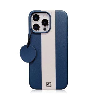 Dual-สีหนังพรีเมี่ยมแม่เหล็กดึงดูดเคสโทรศัพท์สําหรับiPhone 17 Pro Max 17 Air 13 14 15 16 Pro Maxธุรกิจปุ่มโลหะHigh-Endกันกระแทกปกหลัง